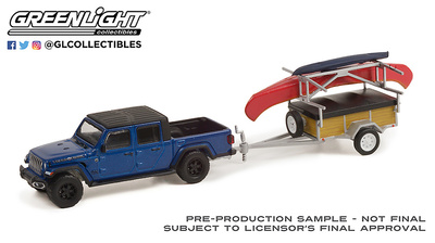 Jeep Gladiator + remolque con canoa (2021) Greenlight 1/64