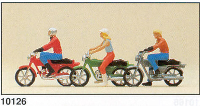 Motos con figuras Preiser 1/87