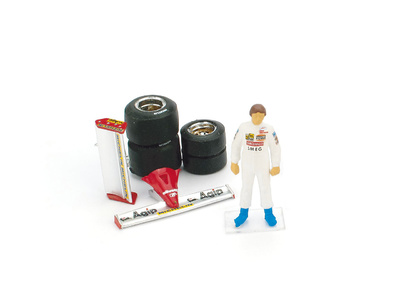 Piloto Gilles Villeneuve + Alerones + Juego de Neumáticos (1981) Brumm 1/43