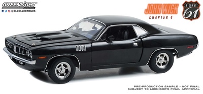 Plymouth Cuda - pelicula John Wick: Capítulo 4 (2023) Greenlight escala 1/18