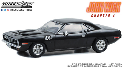 Plymouth Cuda pelicula John Wick 4 (1971) Greenlight escala 1/43