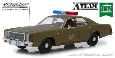 Plymouth Fury U.S. Army Police "The A-Team" (1977) Greenlight 1/18
