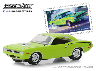 Plymouth HEMI 'Cuda USPS "American on the Movie" (1970) Greenlight 1/64