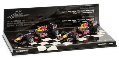 Set 2 Red Bull RB6 Sebastian Vettel y Mark Webber (2010) Minichamps 1/43