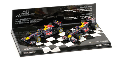 Set 2 Red Bull RB7 "Título de Constructores"' (2011) Minichamps 1:43