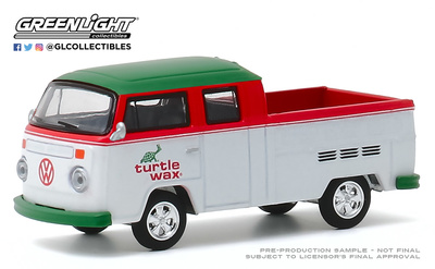 Volkswagen T2 Cabina Doble Pick-Up Doka "Turtle Wax" (1979) Greenlight 1/64