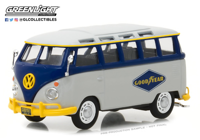 Volkswagen Type 1 Samba Bus Goodyear neumaticos Greenlight escala 1/64