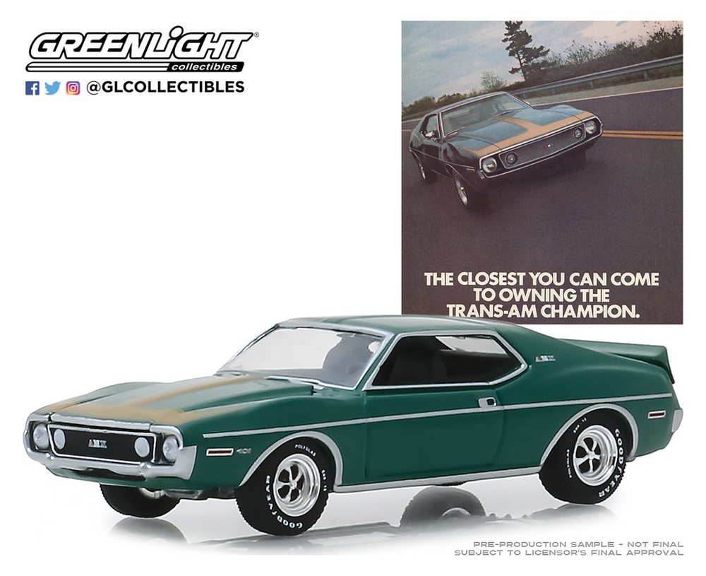 AMC Javelin AMX “The Closest You Can Come To Owning The Trans-Am Champion” (1972) Greenlight 39020D 1/64 