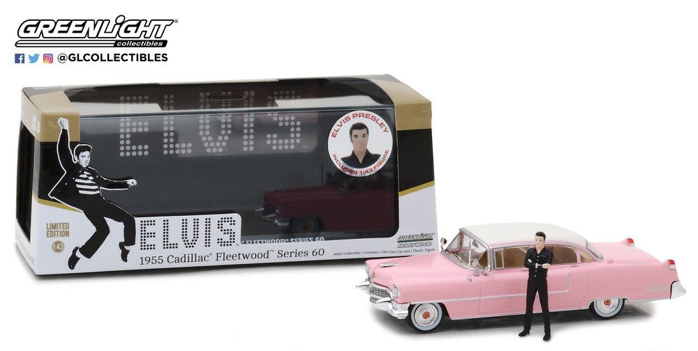 Cadillac Fleetwood Serie 60 con figura de Elvis Presley (1935-77) Greenlight 86436 1/43 