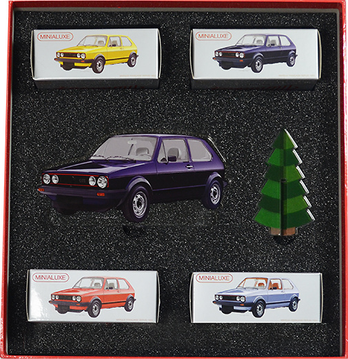 Caja Regalo 4 Volkswagen Golf serie 1 (1975) (Navidad 2017) Minialuxe MB102 1/66 
