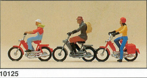 Ciclomotores con figuras Preiser 10125 1/87 