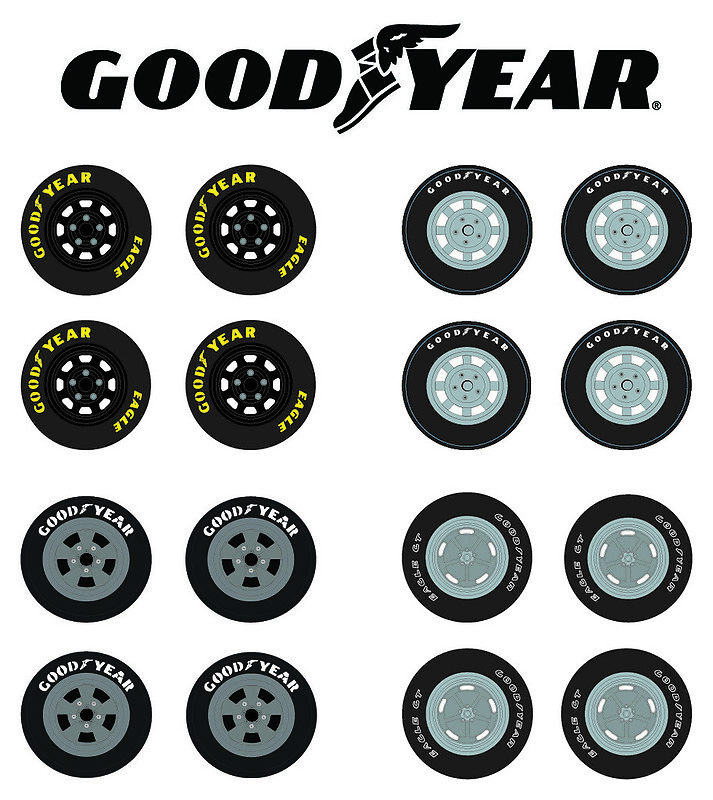 Punto Oxidar cantante Conjunto de ruedas y neumáticos Goodyear Greenlight 16110B 1/64