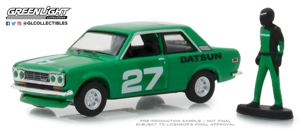 Datsun 510 con figura de piloto (1970) Greenlight 97050C 1/64 