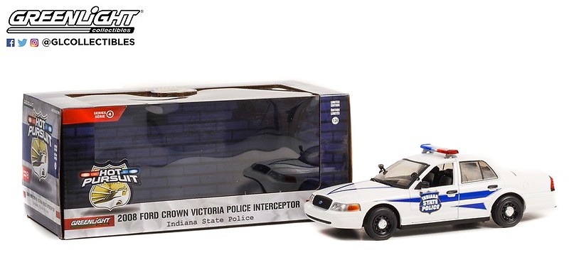 Ford Crown Victoria - Policia Estatal de Indiana (2008) Greenlight 85543 1/24 