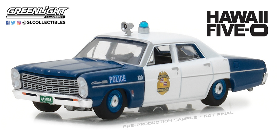 Ford Custom Honolulu Police Hawaii 5-0 (1967) Greenlight 1/64 