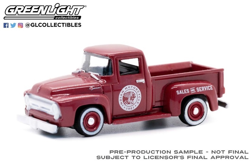 Ford F-100 - Indian Motorcycle Sales & Service (1954) 35220A Greenlight 1/64 