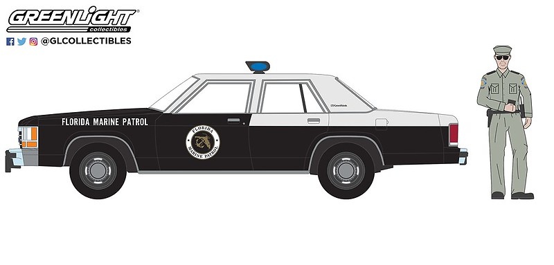 Ford LTD Crown Victoria (1990) con figura de Policia Greenlight 97140D 1/64 