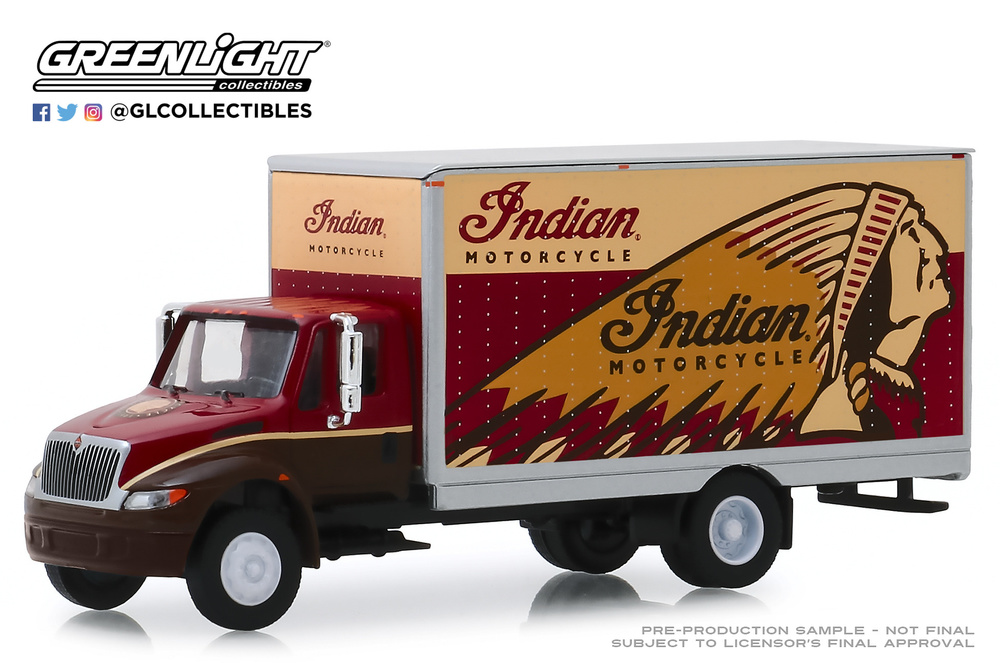 International Durastar Box Van - Indian Motorcycle (2013) Greenlight 33170A 1/64 