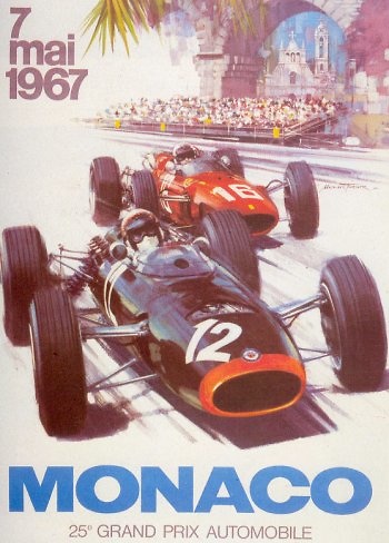 Poster del GP F1 de Mónaco de 1967 