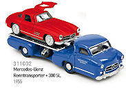 Mercedes Benz Renntransporter + Mercedes Benz SL (1955) Norev 311002 1/64 
