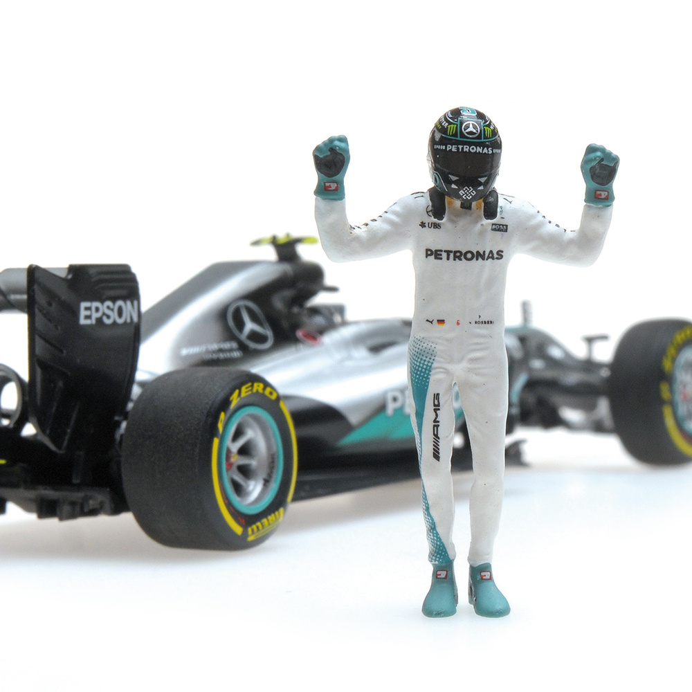 Mercedes W07 nº 6 Nico Rosberg con figura (2016) Minichamps 1:43 