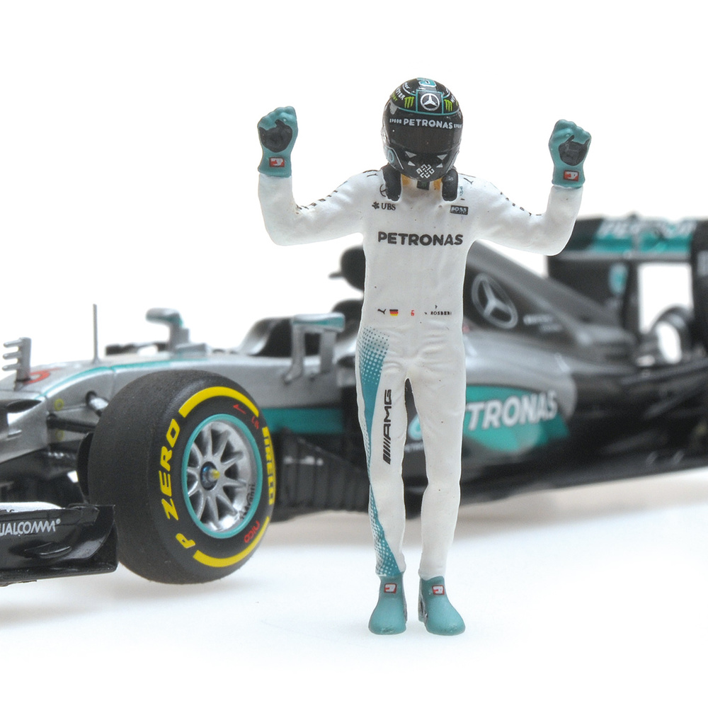 Mercedes W07 nº 6 Nico Rosberg con figura (2016) Minichamps 1:43 