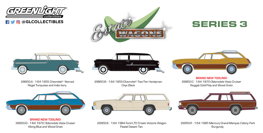 Estate Wagons Series 3 Greenlight 29950 1/64 