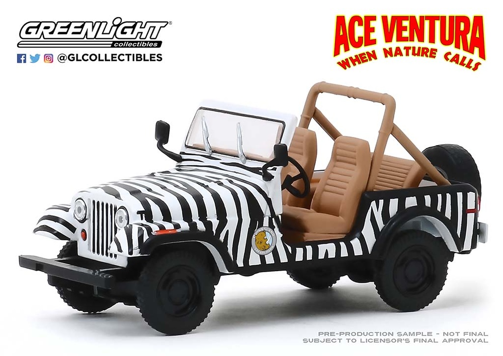 Miniatura Jeep CJ-7 de la pelicula -Ace Ventura: Operación África - Greenlight 86574 escala 1/43 