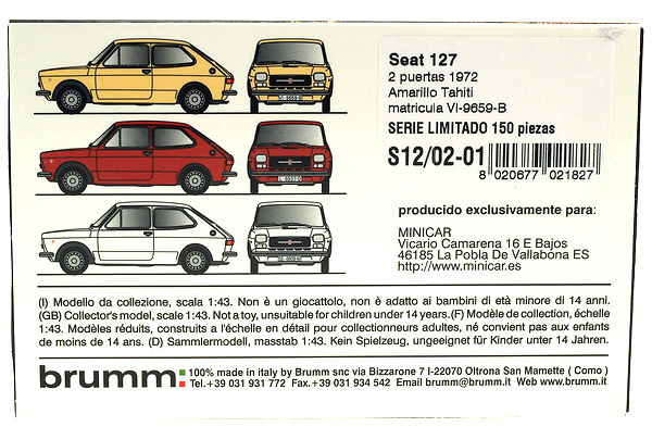 Seat 127 2p. (1972) Brumm S1202 1/43 