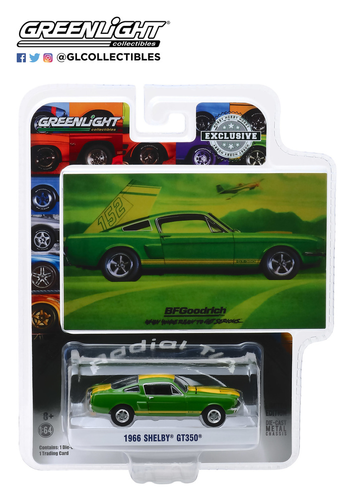 Mustang Shelby GT350 BFGoodrich Vintage Ad Cars (1966) Greenlight 30060 1/64 