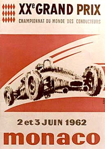 Poster del GP. F1 de Mónaco de 1962 