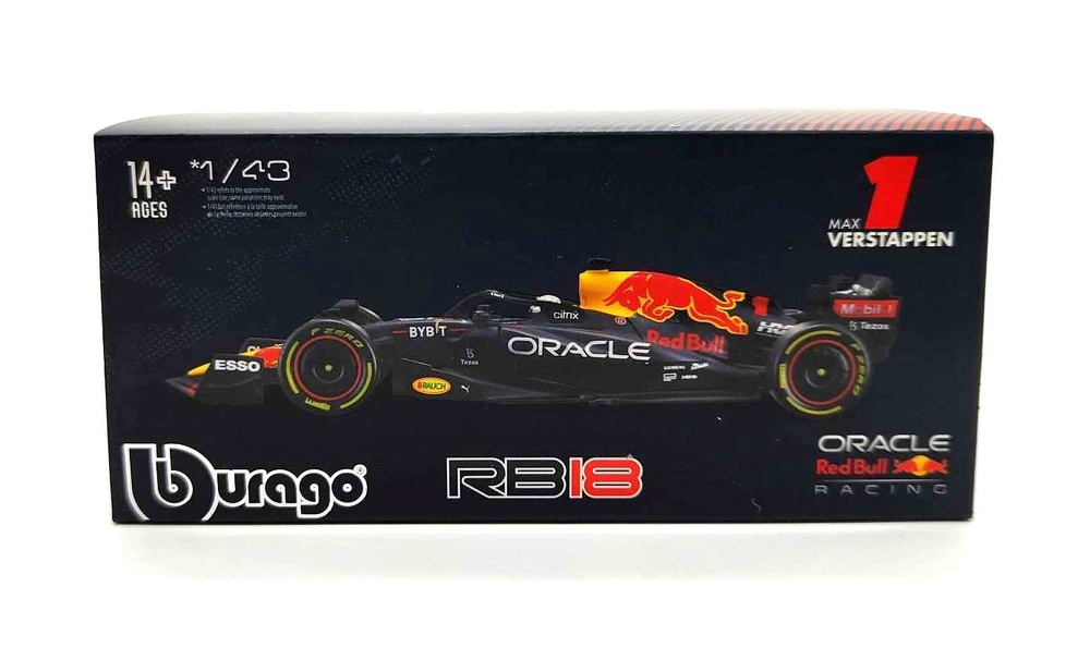 Red Bull RB18 nº1 Max Verstappen (2022) con piloto Bburago 1/43 