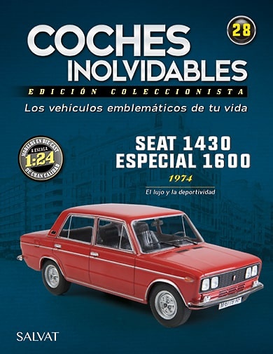 Coche Clasico SEAT 124 SPORT 1600 Esc.1:24 Año 1970 Colección Test de SEAT