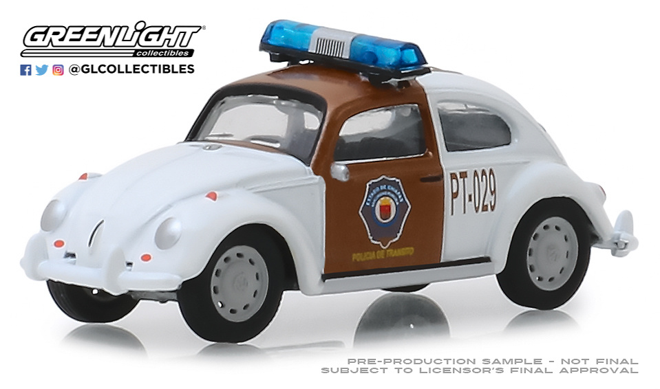 Volkswagen escarabajo Policia de tráfico de Chiapas (1970) Greenlight 29960F escala 1/64 