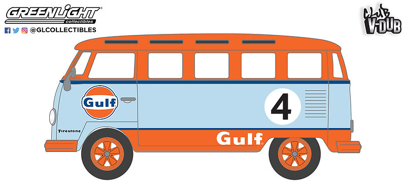 Volkswagen Samba Bus - Gulf Oil Racing nº 4 (1964) Greenlight 36070B 1/64 