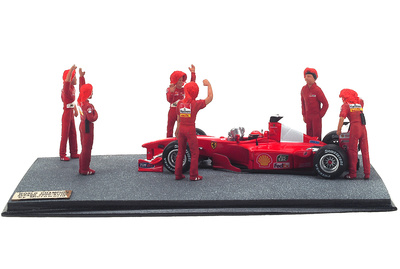 Diorama Ferrari F1-2000 "GP. Malasia" nº 3 Michael Schumacher con figuras (2000) Micro World 1/43