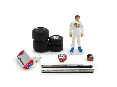 Figura de Gilles Villeneuve con accesorios 