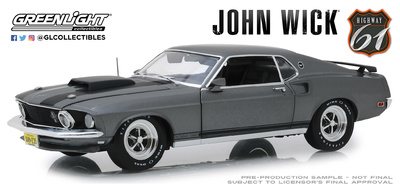 Ford Mustang Boss 429 "John Wick" Highway 61 (1969) Greenlight 1/18