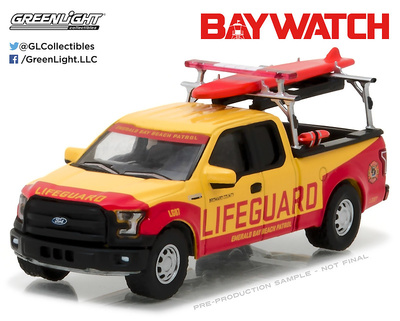 Miniatura Ford F-150 serie tv Vigilantes de la playa Greenlight 44760F escala 1/64