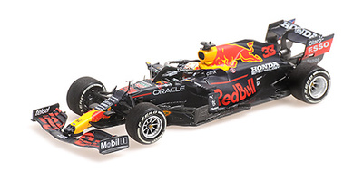 Red Bull RB16B "1ª GP. Abu Dhabi"con Pit Board nº 33 Max Verstappen (2021) Minichamps 1:43