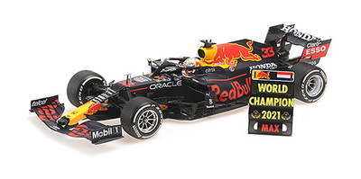 Red Bull RB16B nº 33 "Ganador Abu Dhabi" con pitboard Max Verstappen (2021) Minichamps 1/18